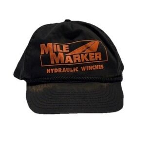 Vintage Mile Marker Hydraulic Winches Trucker Hat Snapback